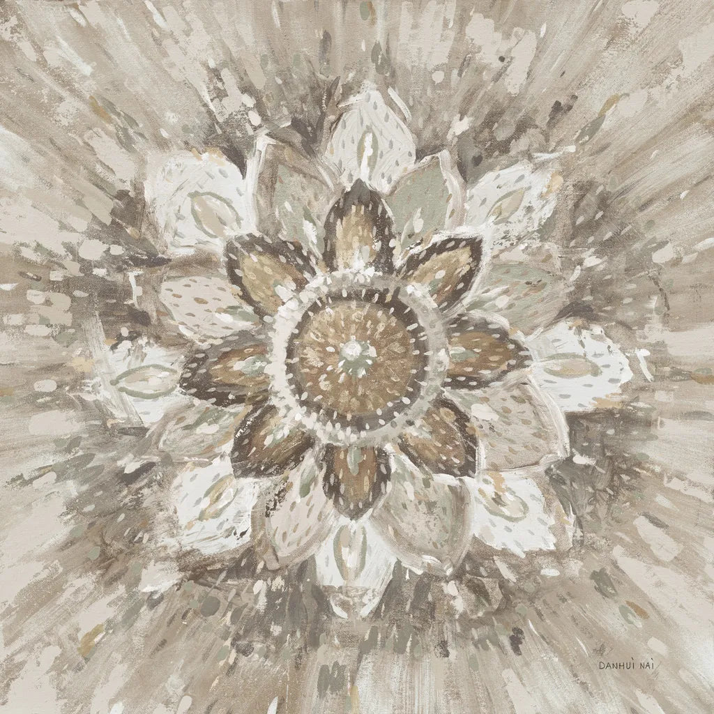 Spice Mandala Neutral by Danhui Nai. SKU 77425a. Archival Giclee Fine art print for wall decor.