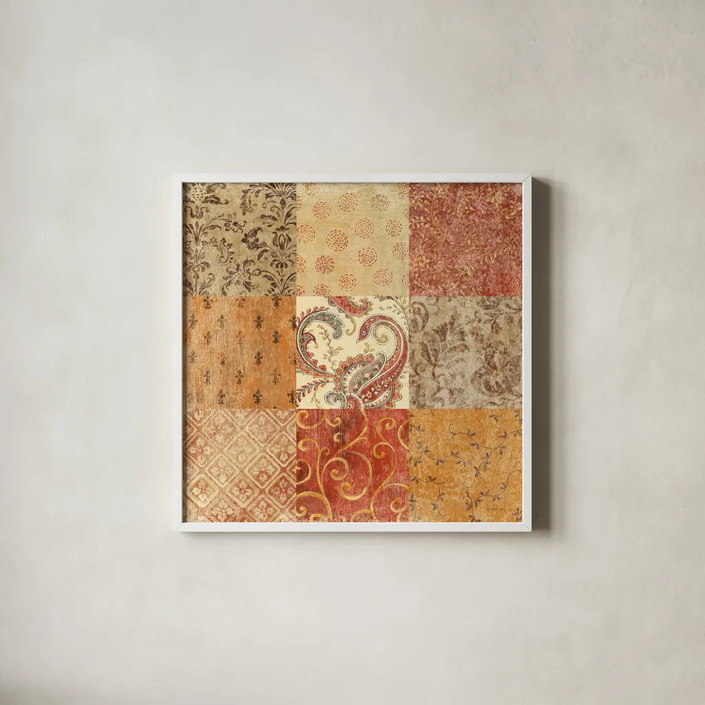 Spiced Up by Danhui Nai. Shown in a crisp white glass frame for a clean and minimalist style. Available as an archival giclee rolled canvas, fine art paper, or poster print. SKU 2805a.