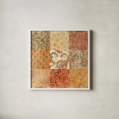 Spiced Up by Danhui Nai. Shown in a crisp white glass frame for a clean and minimalist style. Available as an archival giclee rolled canvas, fine art paper, or poster print. SKU 2805a.