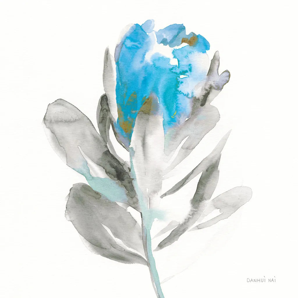 Spirit Flower I Blue Crop by Danhui Nai. SKU 75577a. Archival Giclee Fine art print for wall decor.
