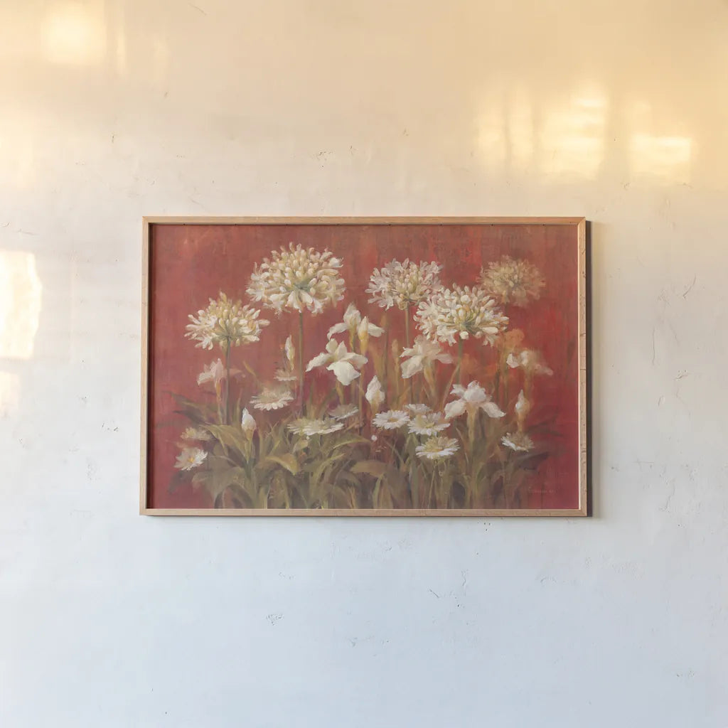 Spring Blossoms by Danhui Nai. shown as a paper print in a natural frame. Available as a archival giclee rolled canvas, fine art paper, or poster print. SKU 68135i.