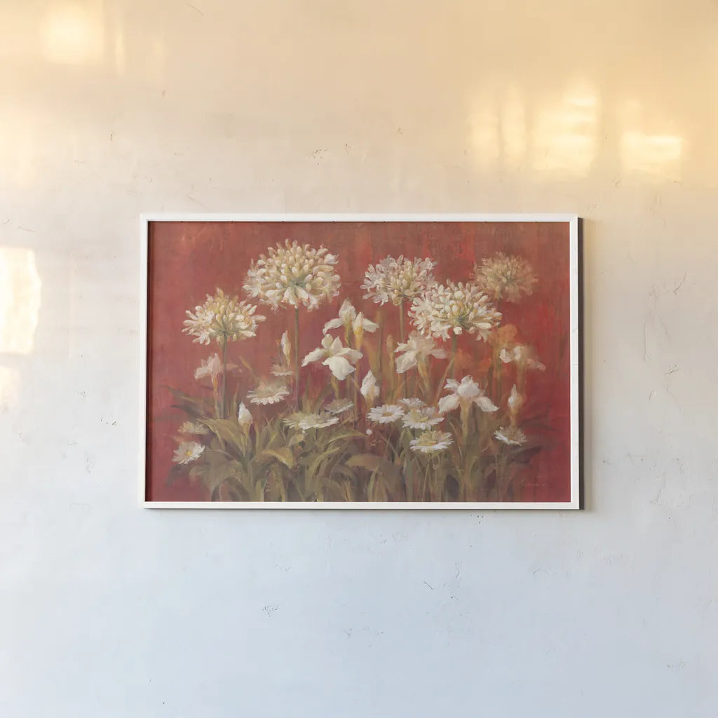 Spring Blossoms by Danhui Nai. shown as a paper print in a white frame. Available as a archival giclee rolled canvas, fine art paper, or poster print. SKU 68135i.