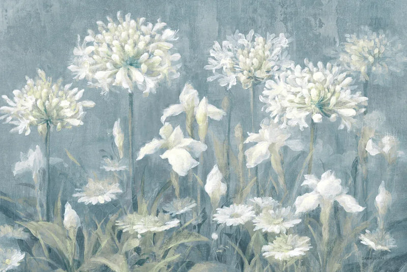 Spring Blossoms II Slate Blue by Danhui Nai. SKU 85447i. Archival Giclee Fine art print for wall decor.