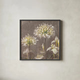Spring Blossoms Neutral III by Danhui Nai. Shown in a sleek black glass frame for a contemporary gallery look. Available as an archival giclee rolled canvas, fine art paper, or poster print. SKU 22144a.