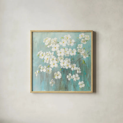 Spring Dream by Danhui Nai. Shown in a natural wood glass frame for a timeless modern aesthetic. Available as an archival giclee rolled canvas, fine art paper, or poster print. SKU 24863a.