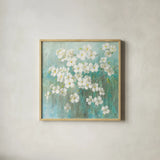 Spring Dream I Abstract by Danhui Nai. Shown in a natural wood glass frame for a timeless modern aesthetic. Available as an archival giclee rolled canvas, fine art paper, or poster print. SKU 24932a.