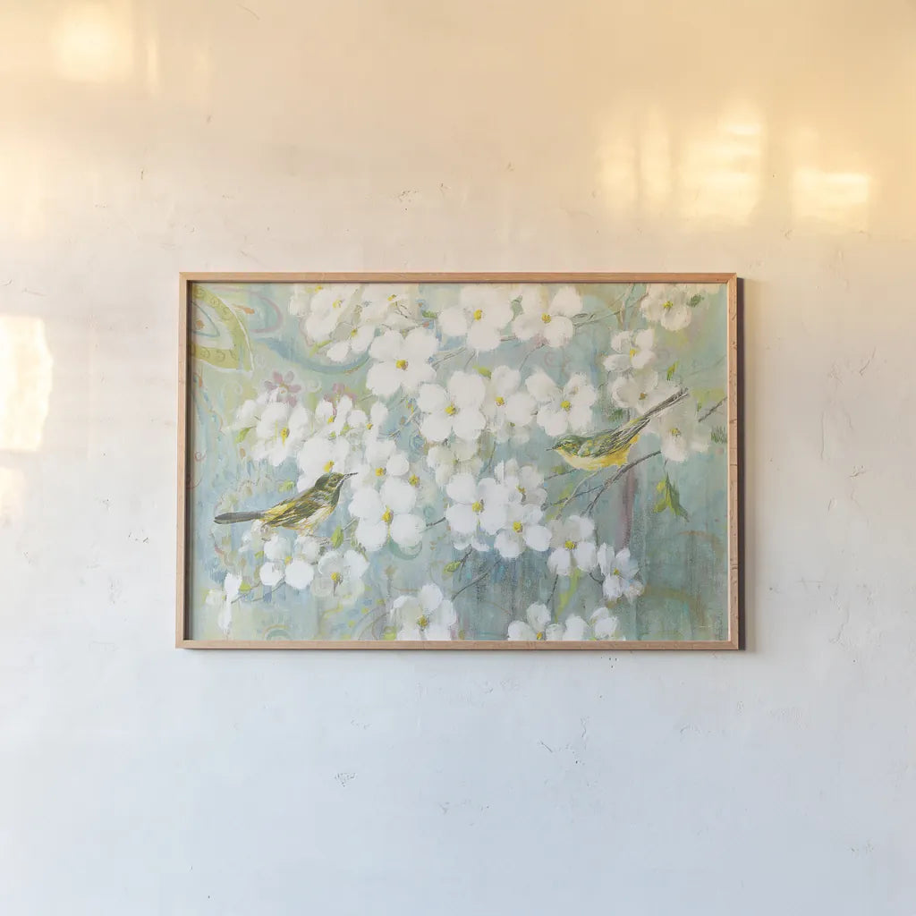Spring Dream II by Danhui Nai. shown as a paper print in a natural frame. Available as a archival giclee rolled canvas, fine art paper, or poster print. SKU 24926i.