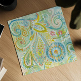 Spring Dream Paisley II by Danhui Nai. Shown as a detailed flat fine art print, highlighting archival giclee quality. Available as an archival giclee rolled canvas, fine art paper, or poster print. SKU 24933a.