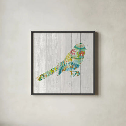 Spring Dream Paisley X by Danhui Nai. Shown in a sleek black glass frame for a contemporary gallery look. Available as an archival giclee rolled canvas, fine art paper, or poster print. SKU 24941a.