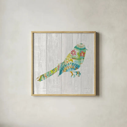 Spring Dream Paisley X by Danhui Nai. Shown in a natural wood glass frame for a timeless modern aesthetic. Available as an archival giclee rolled canvas, fine art paper, or poster print. SKU 24941a.