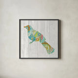 Spring Dream Paisley XI by Danhui Nai. Shown in a sleek black glass frame for a contemporary gallery look. Available as an archival giclee rolled canvas, fine art paper, or poster print. SKU 24942a.