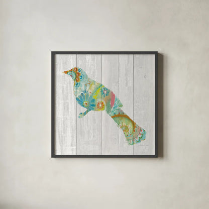 Spring Dream Paisley XI by Danhui Nai. Shown in a sleek black glass frame for a contemporary gallery look. Available as an archival giclee rolled canvas, fine art paper, or poster print. SKU 24942a.