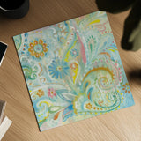 Spring Dream Paisley XIII by Danhui Nai. Shown as a detailed flat fine art print, highlighting archival giclee quality. Available as an archival giclee rolled canvas, fine art paper, or poster print. SKU 27811a.