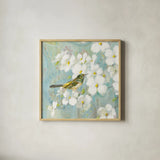 Spring Dream V by Danhui Nai. Shown in a natural wood glass frame for a timeless modern aesthetic. Available as an archival giclee rolled canvas, fine art paper, or poster print. SKU 24929a.