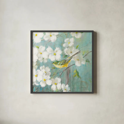 Spring Dream VI by Danhui Nai. Shown in a sleek black glass frame for a contemporary gallery look. Available as an archival giclee rolled canvas, fine art paper, or poster print. SKU 24930a.