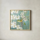 Spring Dream VI by Danhui Nai. Shown in a natural wood glass frame for a timeless modern aesthetic. Available as an archival giclee rolled canvas, fine art paper, or poster print. SKU 24930a.