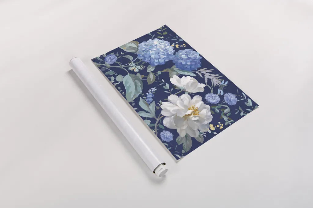 Spring Morning Blooms I by Danhui Nai. shown as a rolled paper print. Available as archival giclee rolled canvas, fine art paper, or poster print. SKU 85084i.