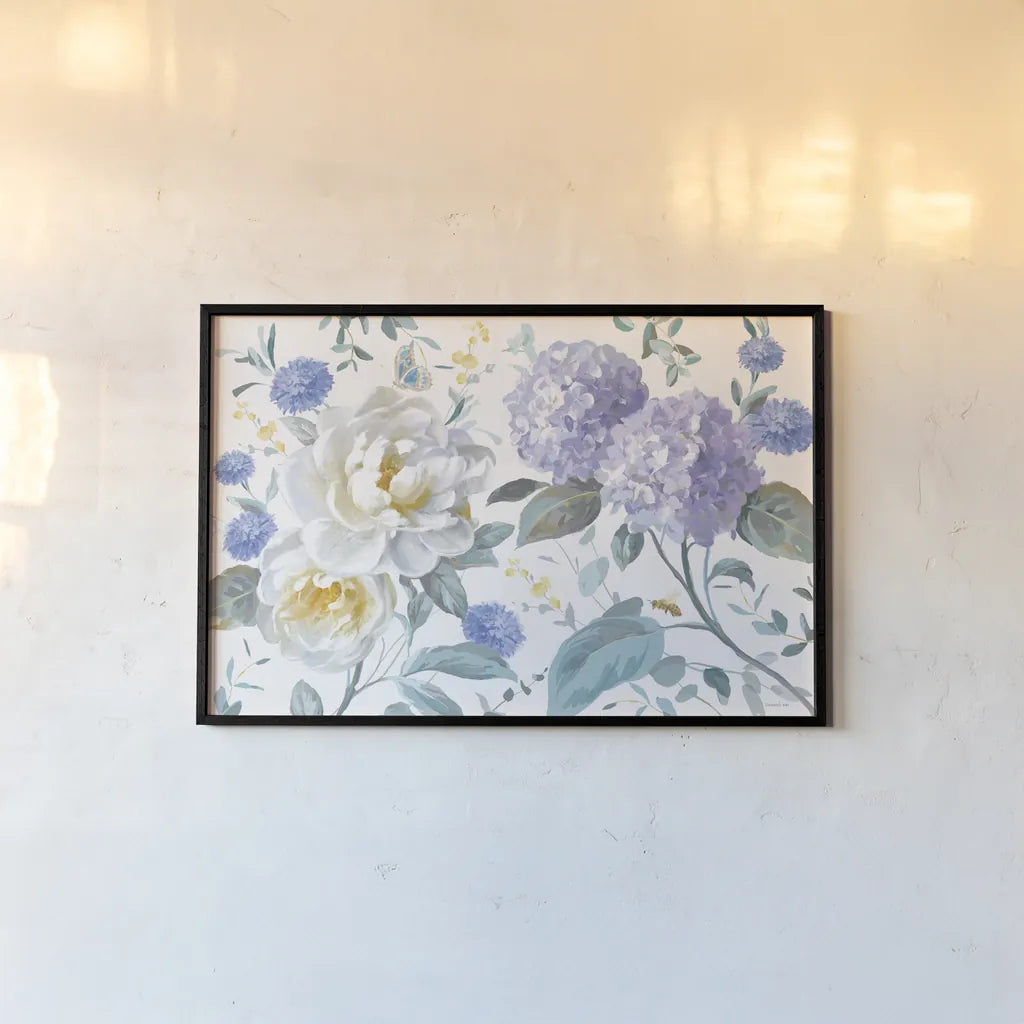 Spring Morning Blooms II by Danhui Nai. shown as a paper print in a black flame. Available as a archival giclee rolled canvas, fine art paper, or poster print. SKU 85085i.