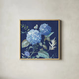 Spring Morning Blooms III by Danhui Nai. Shown in a natural wood glass frame for a timeless modern aesthetic. Available as an archival giclee rolled canvas, fine art paper, or poster print. SKU 85086a.