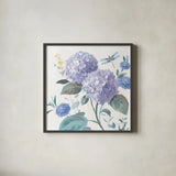 Spring Morning Blooms IV by Danhui Nai. Shown in a sleek black glass frame for a contemporary gallery look. Available as an archival giclee rolled canvas, fine art paper, or poster print. SKU 85087a.