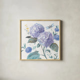 Spring Morning Blooms IV by Danhui Nai. Shown in a natural wood glass frame for a timeless modern aesthetic. Available as an archival giclee rolled canvas, fine art paper, or poster print. SKU 85087a.