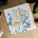 Spring Morning Blooms V by Danhui Nai. Shown as a detailed flat fine art print, highlighting archival giclee quality. Available as an archival giclee rolled canvas, fine art paper, or poster print. SKU 85088a.