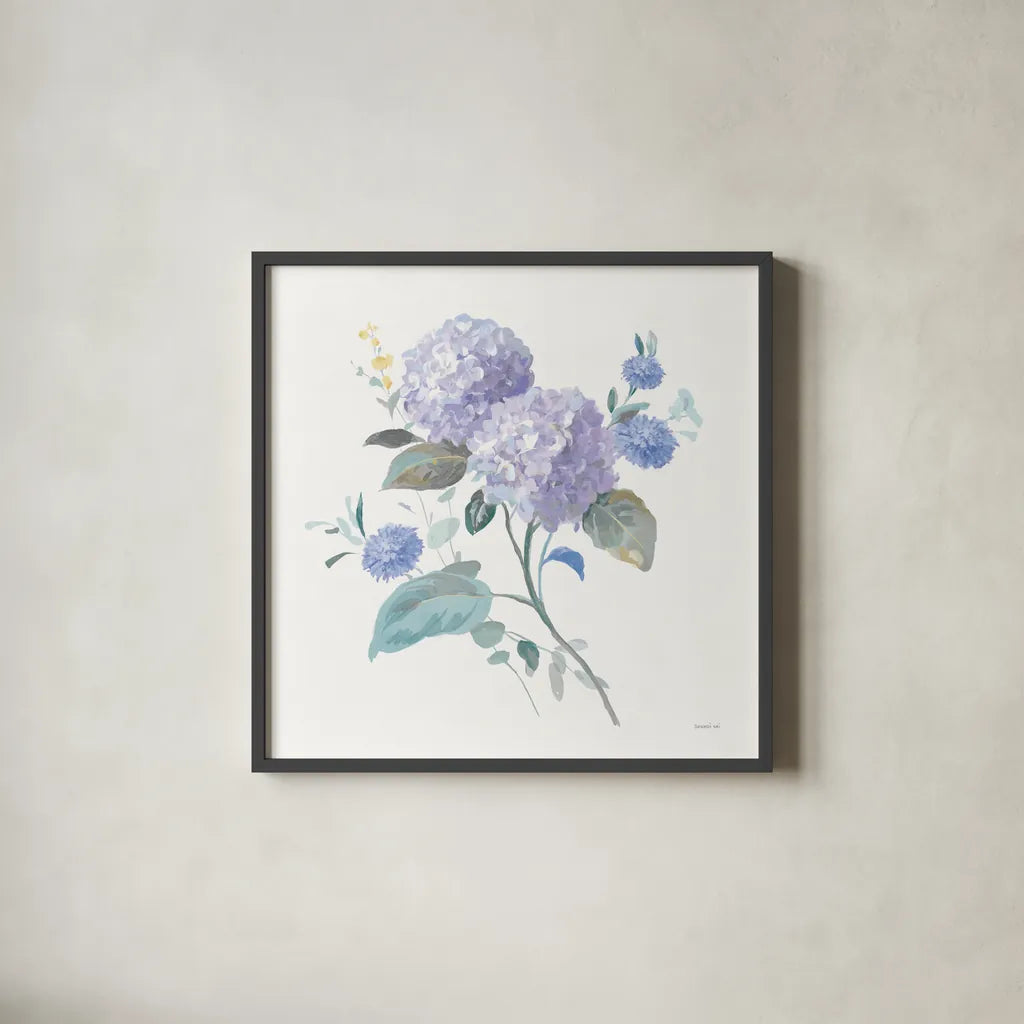 Spring Morning I by Danhui Nai. Shown in a sleek black glass frame for a contemporary gallery look. Available as an archival giclee rolled canvas, fine art paper, or poster print. SKU 81363a.