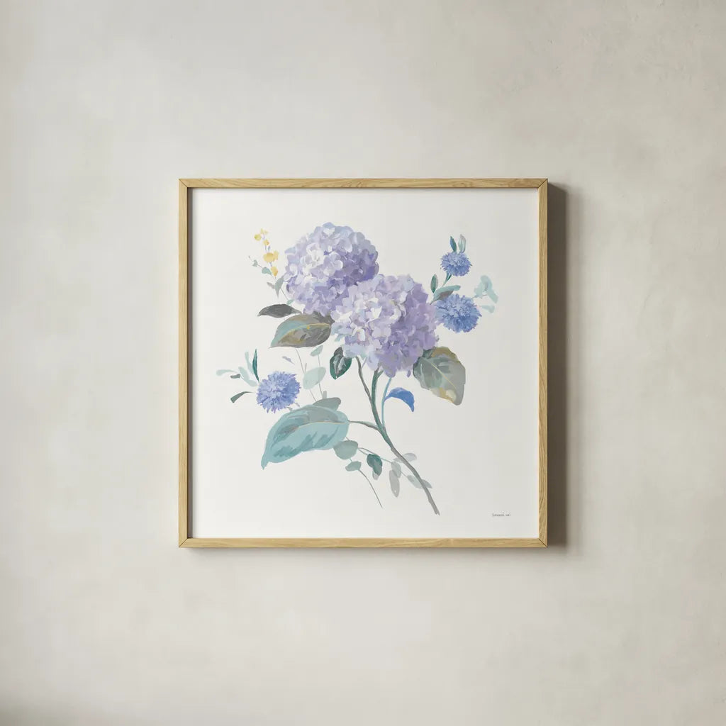 Spring Morning I by Danhui Nai. Shown in a natural wood glass frame for a timeless modern aesthetic. Available as an archival giclee rolled canvas, fine art paper, or poster print. SKU 81363a.