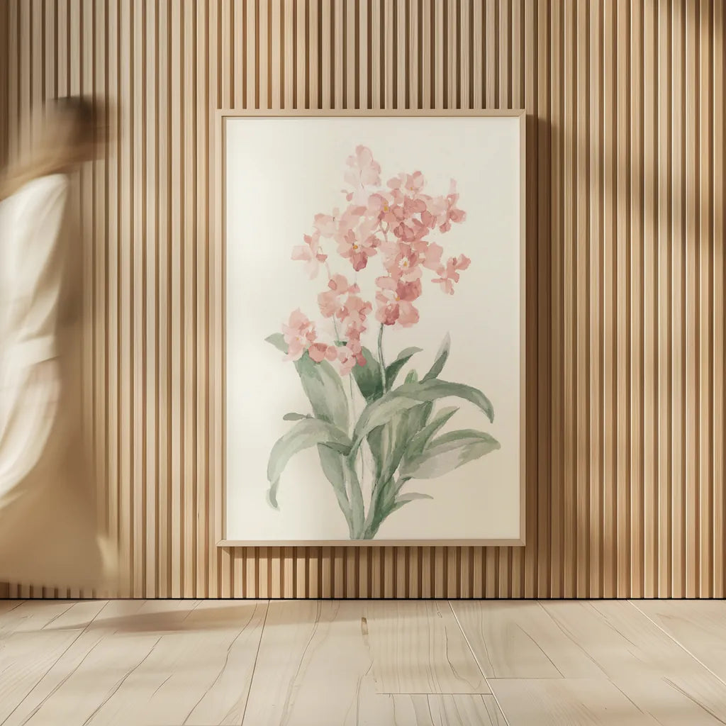Spring Orchid I by Danhui Nai. shown as over sized large wall art. Available as an archival giclee rolled canvas, fine art paper, or poster print. SKU 75763h.