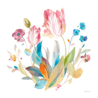 Spring Tulips II by Danhui Nai. SKU 71663a. Archival Giclee Fine art print for wall decor.