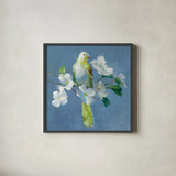 Spring in the Neighborhood II by Danhui Nai. Shown in a sleek black glass frame for a contemporary gallery look. Available as an archival giclee rolled canvas, fine art paper, or poster print. SKU 54802a.