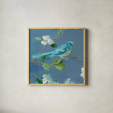 Spring in the Neighborhood IV by Danhui Nai. Shown in a natural wood glass frame for a timeless modern aesthetic. Available as an archival giclee rolled canvas, fine art paper, or poster print. SKU 54804a.