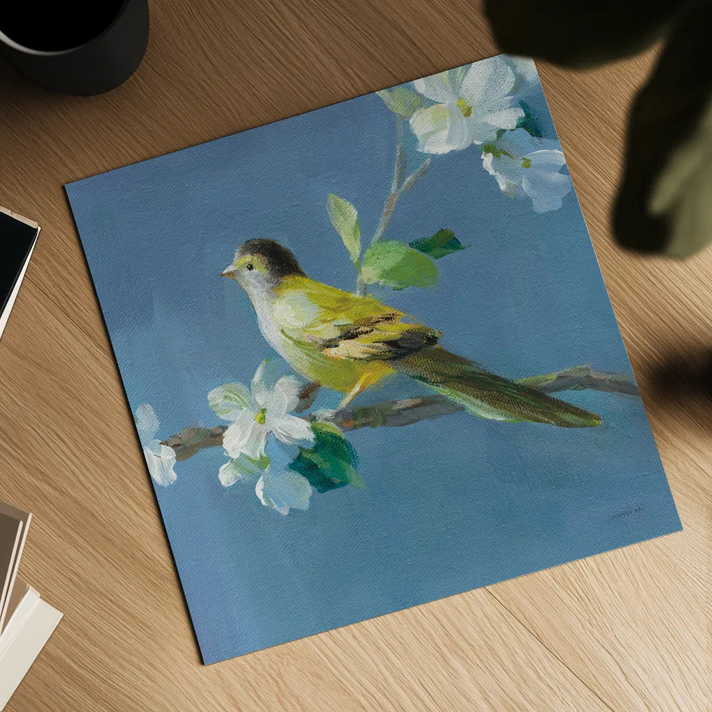 Spring in the Neighborhood V by Danhui Nai. Shown as a detailed flat fine art print, highlighting archival giclee quality. Available as an archival giclee rolled canvas, fine art paper, or poster print. SKU 54805a.