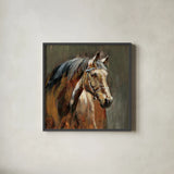 Stable at Dusk by Danhui Nai. Shown in a sleek black glass frame for a contemporary gallery look. Available as an archival giclee rolled canvas, fine art paper, or poster print. SKU 98041a.