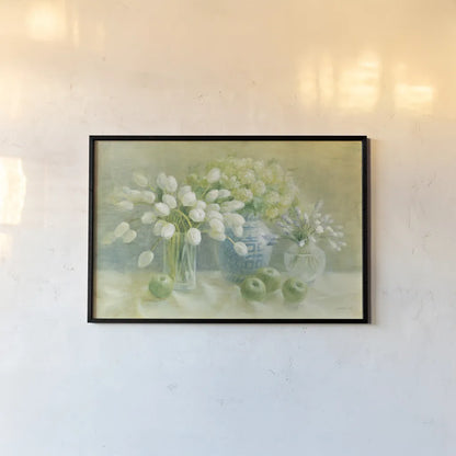 Still Life with Chinese Vase by Danhui Nai. shown as a paper print in a black flame. Available as a archival giclee rolled canvas, fine art paper, or poster print. SKU 5295i.