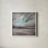Stormy Skies by Danhui Nai. Shown in a crisp white glass frame for a clean and minimalist style. Available as an archival giclee rolled canvas, fine art paper, or poster print. SKU 89863a.