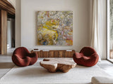 Strings of Light II by Danhui Nai. Shown as extra-large giant wall art in a modern living room. Available as an archival giclee rolled canvas, fine art paper, or poster print. SKU 69230a.