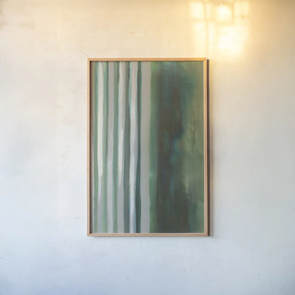 Study in Green I by Danhui Nai. shown as a paper print in a natural frame. Available as a archival giclee rolled canvas, fine art paper, or poster print. SKU 76107h.