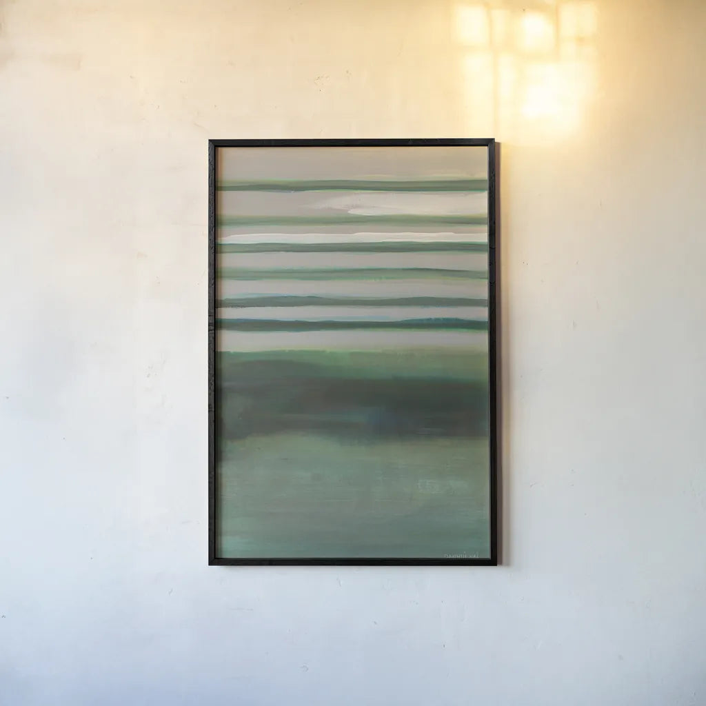 Study in Green II by Danhui Nai. shown as a paper print in a black flame. Available as a archival giclee rolled canvas, fine art paper, or poster print. SKU 76108h.