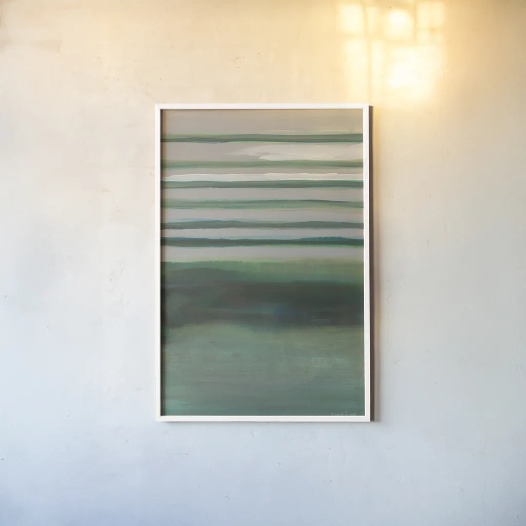 Study in Green II by Danhui Nai. shown as a paper print in a white frame. Available as a archival giclee rolled canvas, fine art paper, or poster print. SKU 76108h.