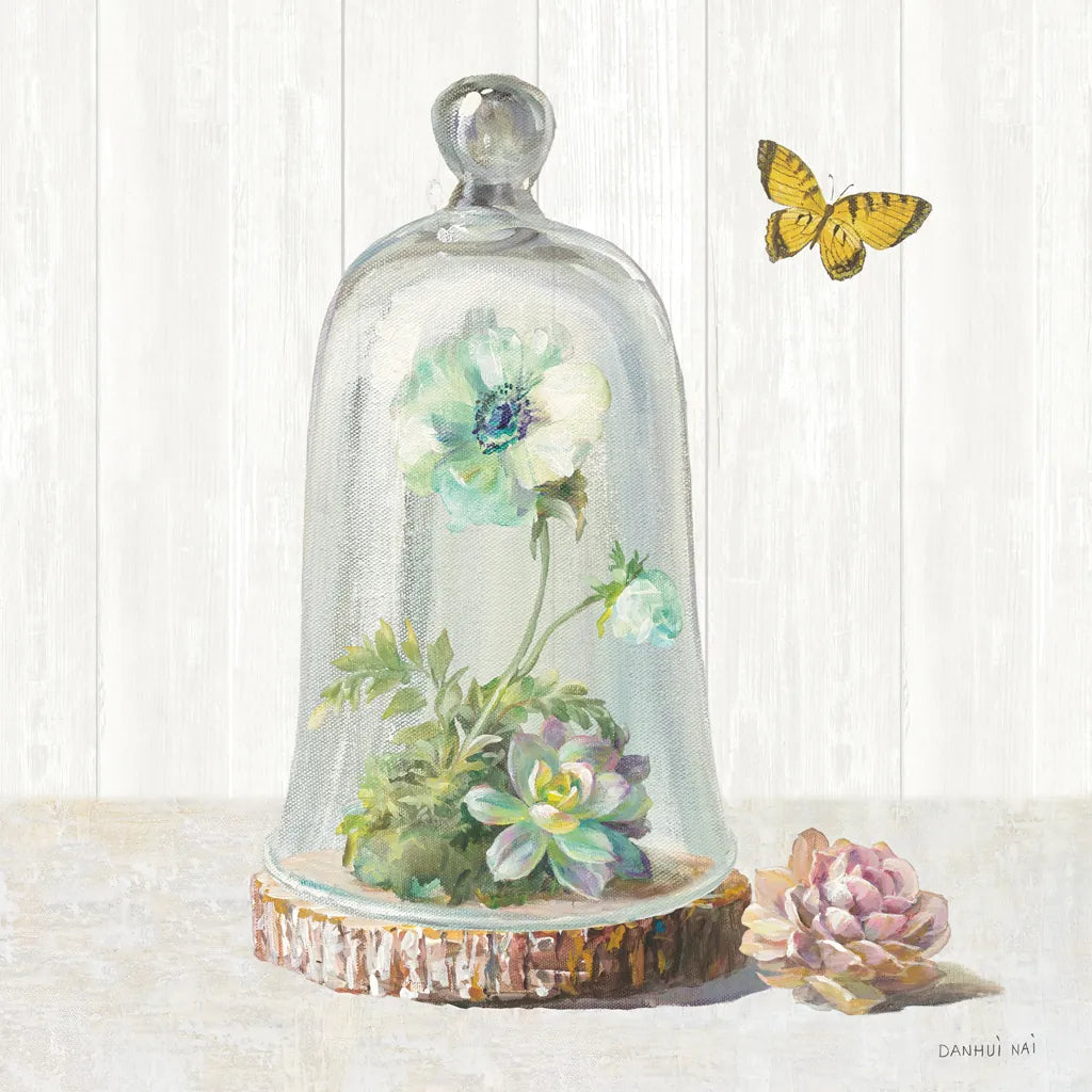 Succulent Garden II Sage by Danhui Nai. SKU 63068a. Archival Giclee Fine art print for wall decor.