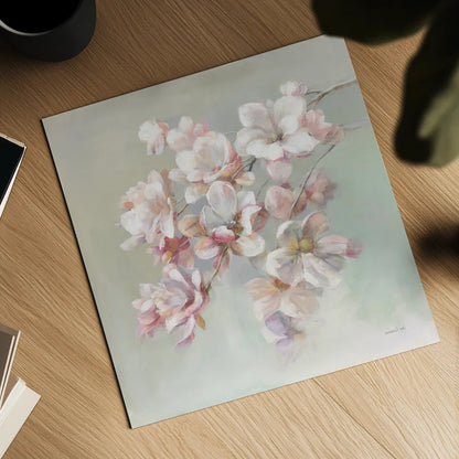 Sugar Magnolia by Danhui Nai. Shown as a detailed flat fine art print, highlighting archival giclee quality. Available as an archival giclee rolled canvas, fine art paper, or poster print. SKU 70572a.