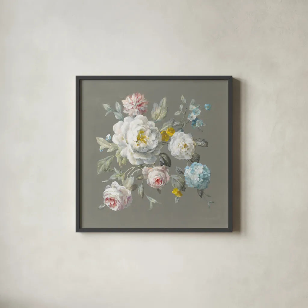 Summer Beauties by Danhui Nai. Shown in a sleek black glass frame for a contemporary gallery look. Available as an archival giclee rolled canvas, fine art paper, or poster print. SKU 62231a.