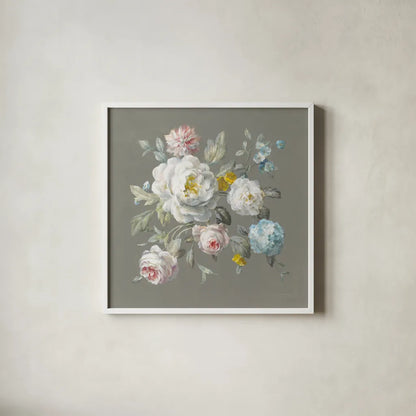 Summer Beauties by Danhui Nai. Shown in a crisp white glass frame for a clean and minimalist style. Available as an archival giclee rolled canvas, fine art paper, or poster print. SKU 62231a.