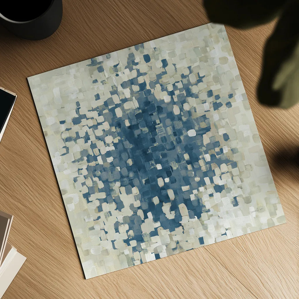 Summer Blocks Blue by Danhui Nai. Shown as a detailed flat fine art print, highlighting archival giclee quality. Available as an archival giclee rolled canvas, fine art paper, or poster print. SKU 35821a.