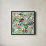 Summer Garden by Danhui Nai. Shown in a sleek black glass frame for a contemporary gallery look. Available as an archival giclee rolled canvas, fine art paper, or poster print. SKU 52362a.