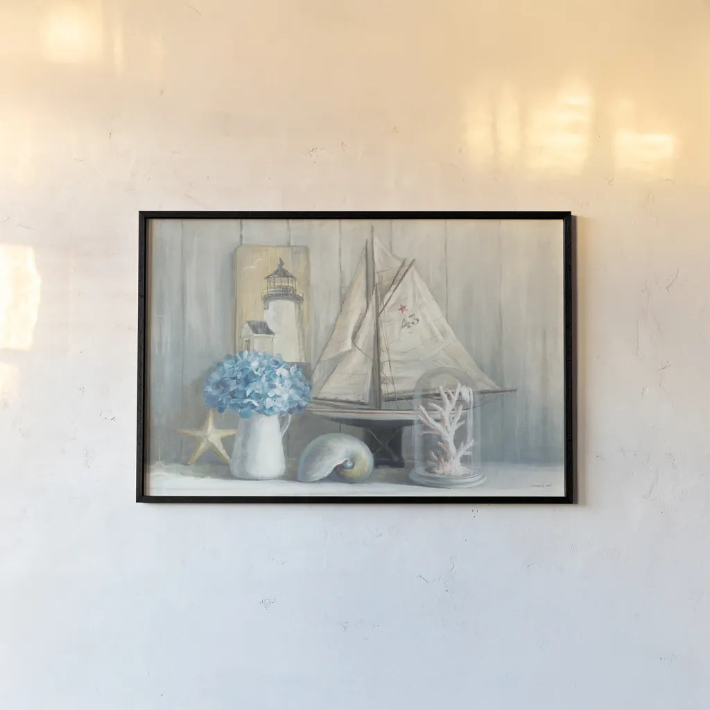 Summer House Crop by Danhui Nai. shown as a paper print in a black flame. Available as a archival giclee rolled canvas, fine art paper, or poster print. SKU 11675i.