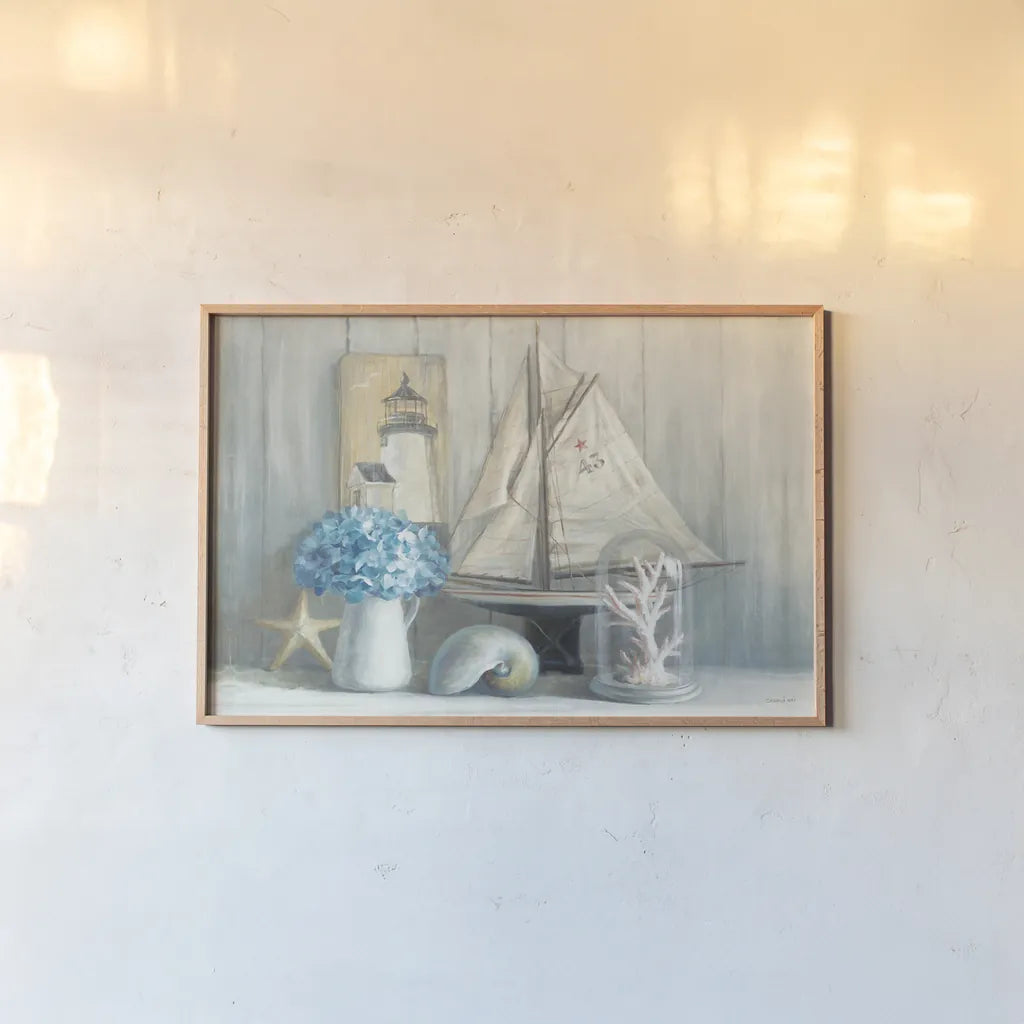 Summer House Crop by Danhui Nai. shown as a paper print in a natural frame. Available as a archival giclee rolled canvas, fine art paper, or poster print. SKU 11675i.