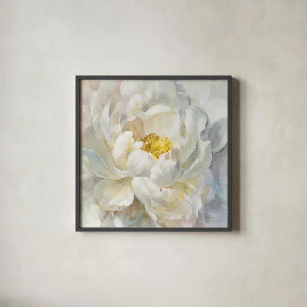 Summer Joy I by Danhui Nai. Shown in a sleek black glass frame for a contemporary gallery look. Available as an archival giclee rolled canvas, fine art paper, or poster print. SKU 50144a.