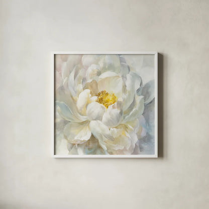 Summer Joy I by Danhui Nai. Shown in a crisp white glass frame for a clean and minimalist style. Available as an archival giclee rolled canvas, fine art paper, or poster print. SKU 50144a.